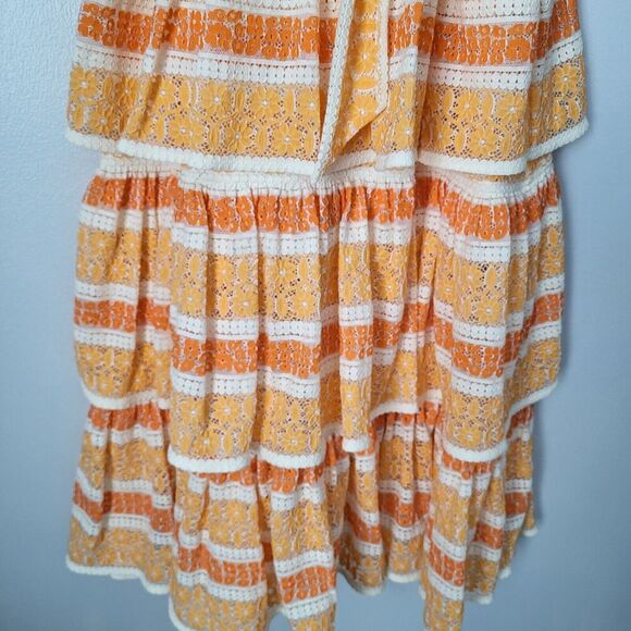 ZIMMERMANN JUDE TIERED LACE DRESS SZ Small Orange - Picture 15 of 16